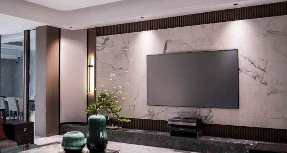 宏陶陶瓷大板電視背景墻效果圖